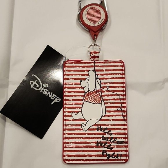 Disney Winnie the Pooh Piglet Red Balloon Retractable Lanyard NEW - Picture 1 of 12